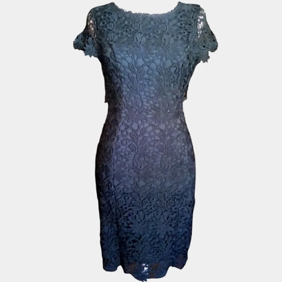 Lulu's Hidden Talent Open Back Forest Green Lace Overlay Dress Size Small - Picture 2 of 10
